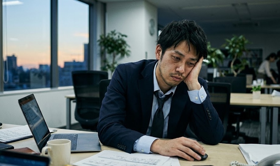 疲れ果てたサラリーマン